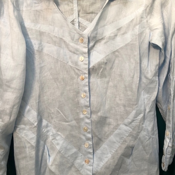 NWOT SOFT SURROUNDINGS LINEN BUTTON DOWN TUNIC - Picture 5 of 5